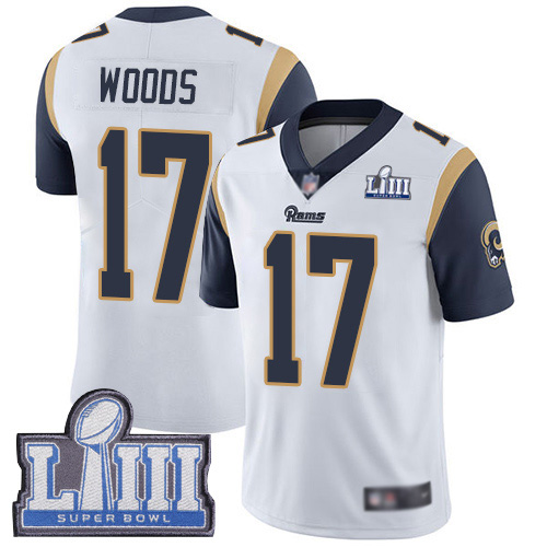 Los Angeles Rams Limited White Men Robert Woods Road Jersey NFL Football #17 Super Bowl LIII Bound Vapor Untouchable